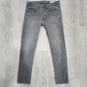 Rag & Bone Men's Standard Issue Fit 1 Extra Slim Button Fly Gray Jeans Size 31